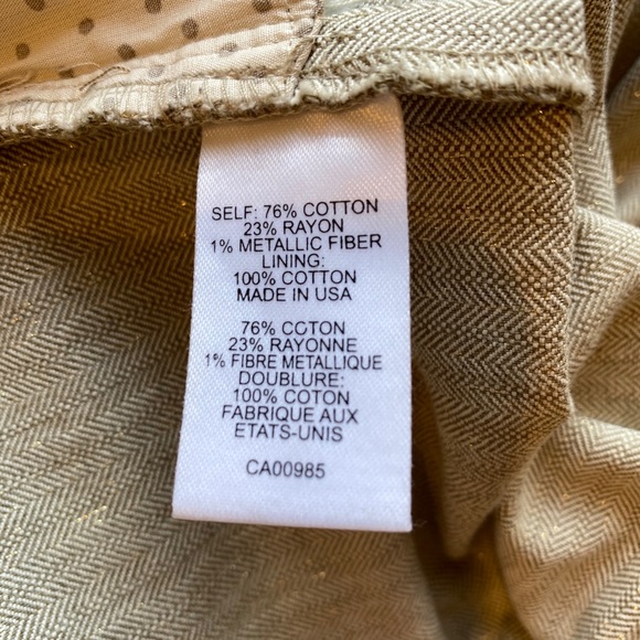 Nanette Lepore pants 2 Cream/beige Metallic gold - Picture 7 of 8